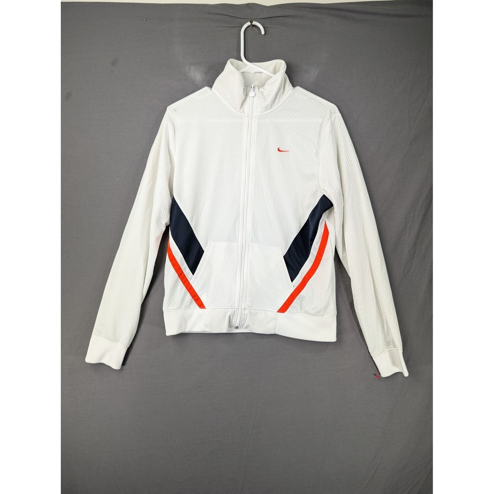 Nike Girls White Mesh Full Zip Track Jacket XL‎ 16-18 Colorblock
